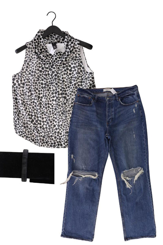 Second Hand Outfit Größe L mit Best Connections Ärmellose Bluse in Gr. 42
