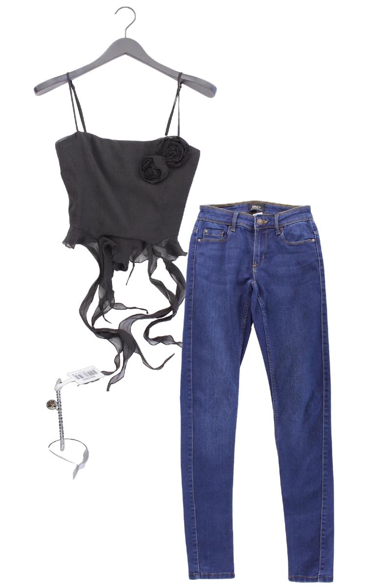 Second Hand Outfit Größe XS mit Zara Crop Top in Gr. XS und Armband