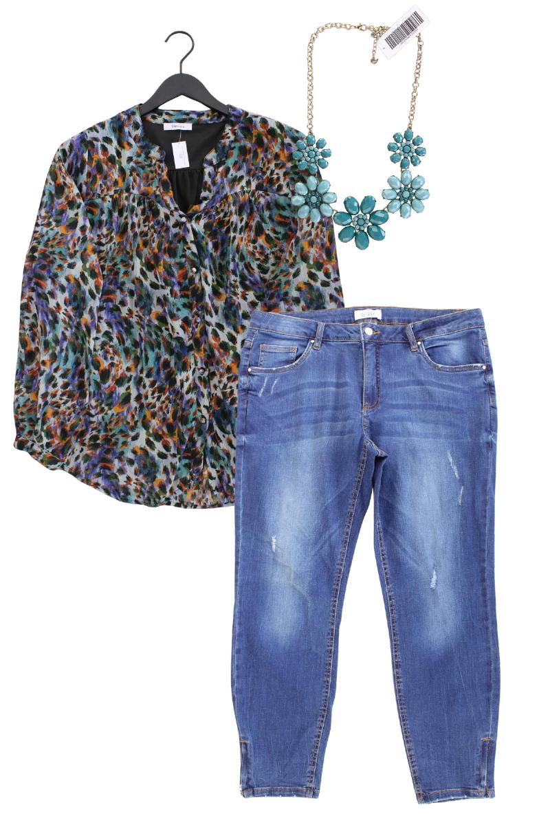Second Hand Outfit Größe XL mit Paprika Langarmbluse in Gr. 46 und Halskette