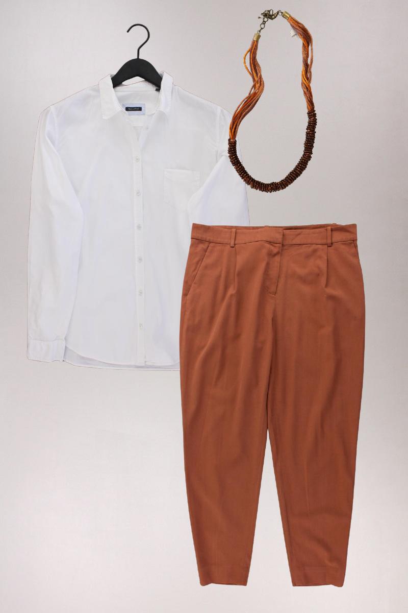 Second Hand Outfit Größe L mit Marc O'Polo Langarmbluse in Gr. 42 und Schmuck