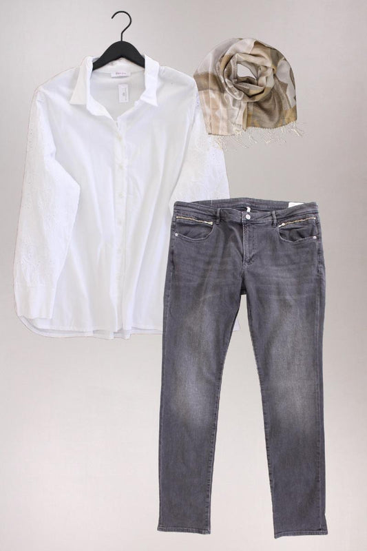 Second Hand Outfit Größe XL mit Paprika Langarmbluse in Gr. 46 und Schal