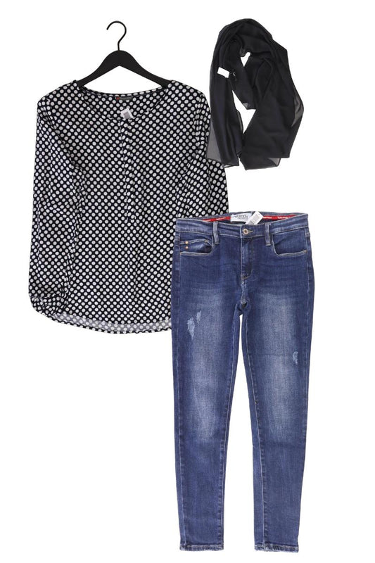 Second Hand Outfit Größe L mit Street One Langarmbluse in Gr. 42 und Tuch