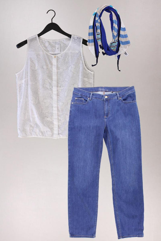 Second Hand Outfit Größe L mit Opus Ärmellose Bluse in Gr. 42 und Tuch