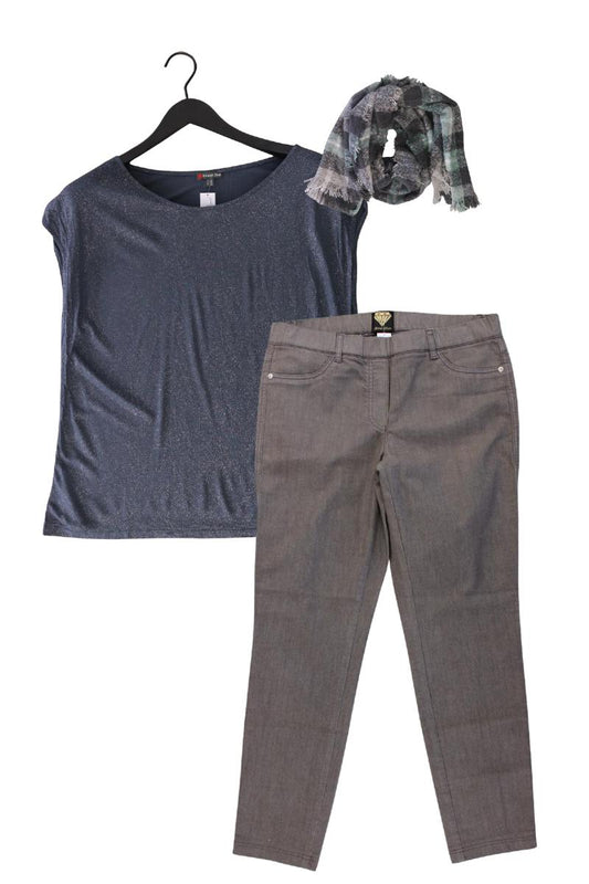 Second Hand Outfit Größe L mit Street One T-Shirt in Gr. 42 und Schal