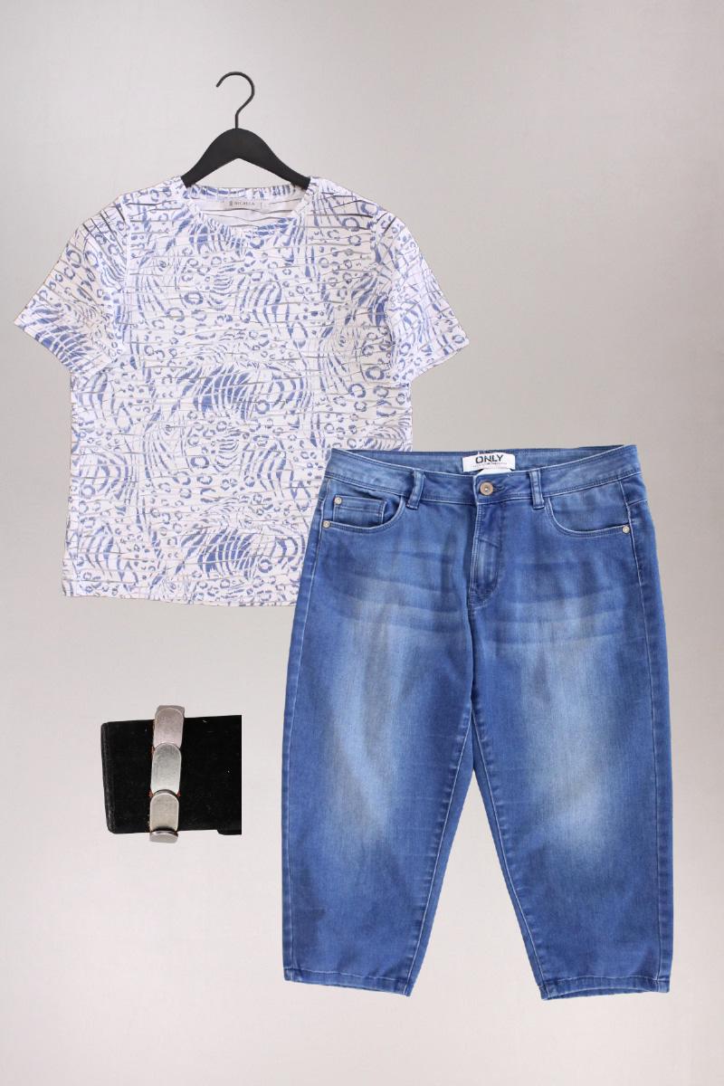 Second Hand Outfit Größe L mit Bicalla Printshirt in Gr. L, 3/4 Jeans in Gr. L