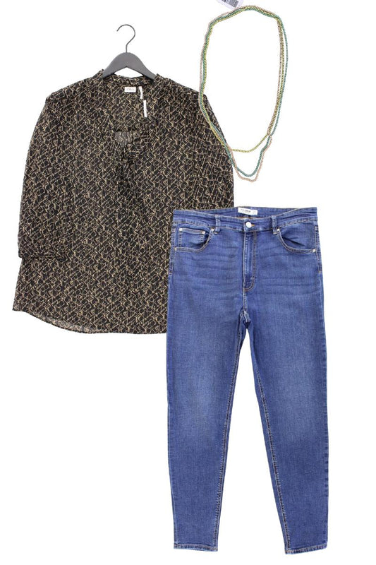 Second Hand Outfit Größe XL mit s.Oliver Regular Bluse in Gr. 46 und Halskette