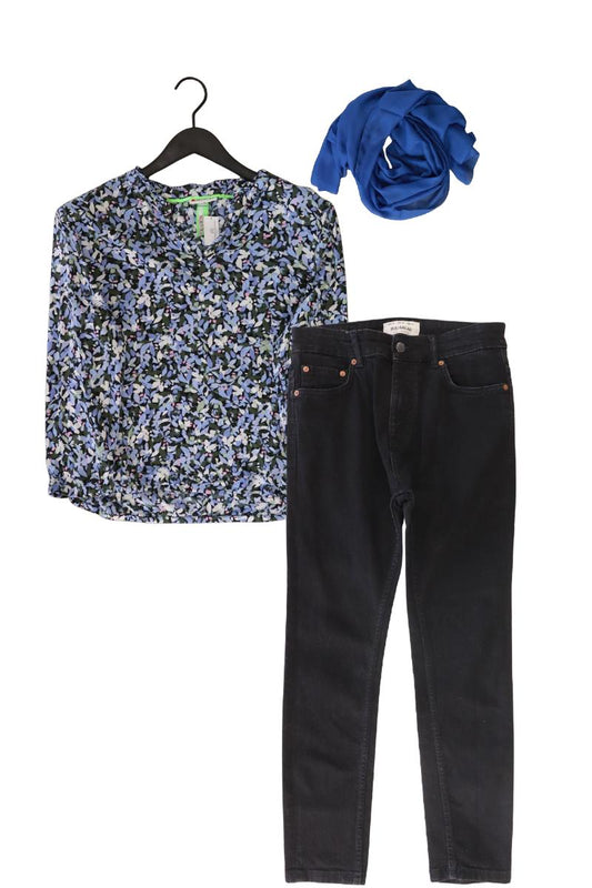Second Hand Outfit Größe M mit Street One Langarmbluse in Gr. 38 und Tuch
