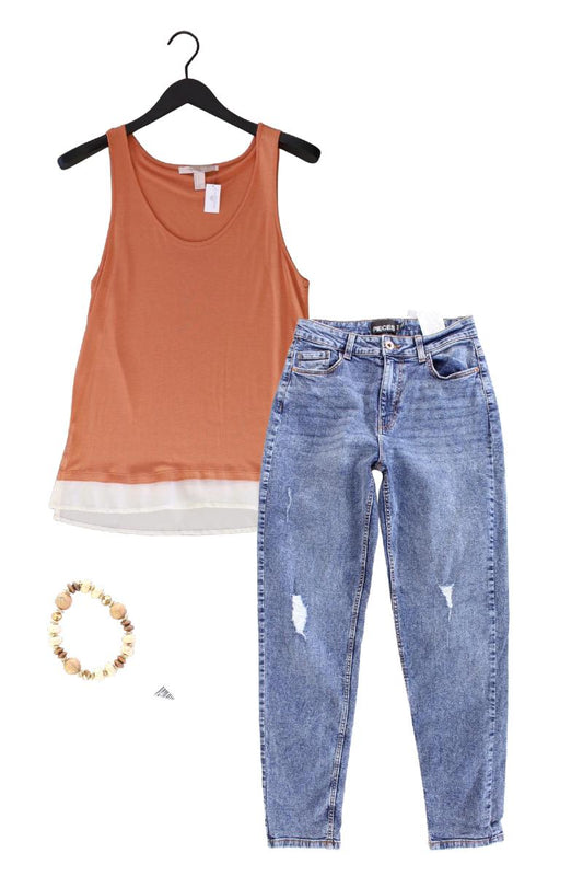 Second Hand Outfit Größe S mit forever 21 Trägertop in Gr. S und Armband