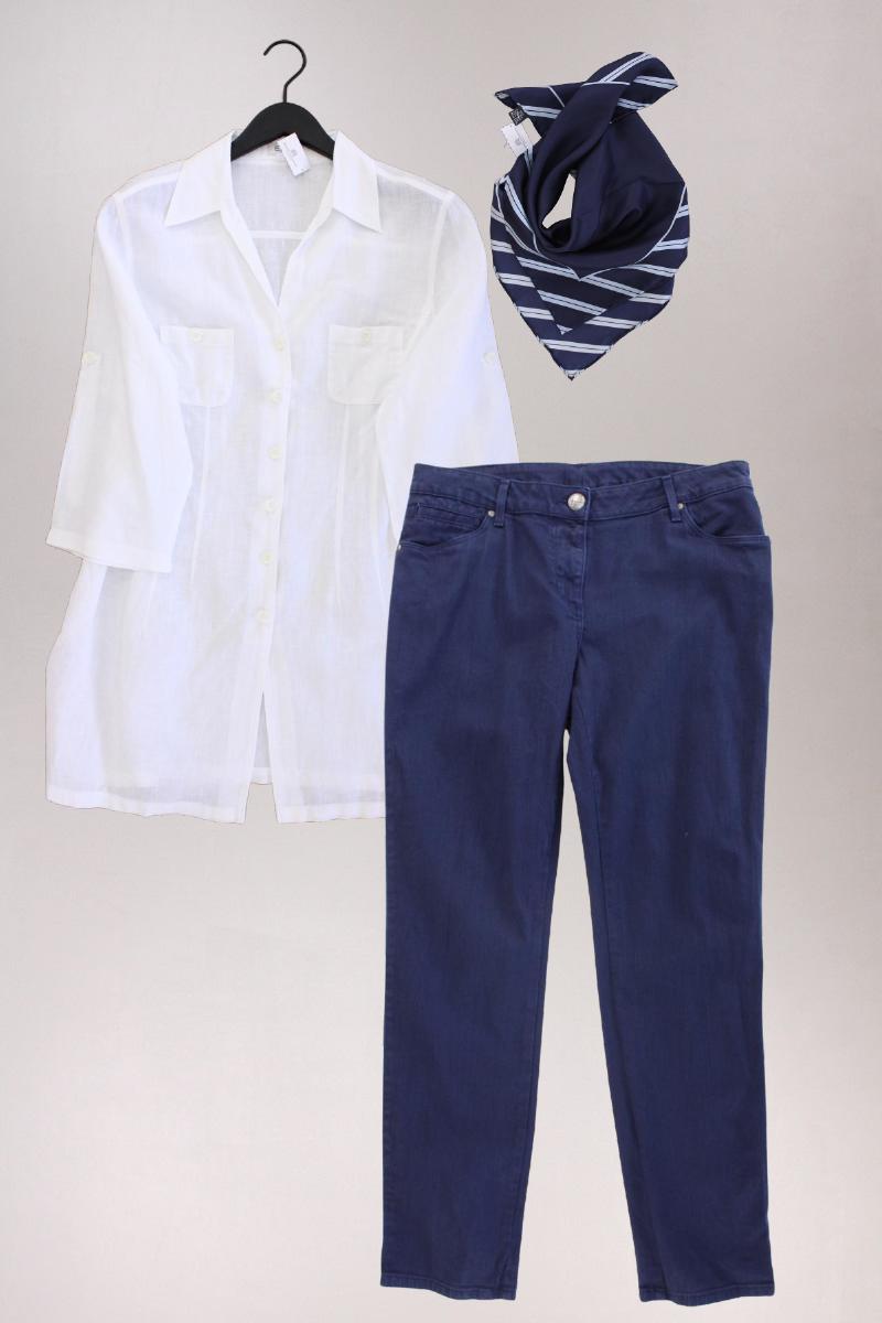 Second Hand Outfit Größe XL mit ERFO Leinenbluse in Gr. 44 und Tuch