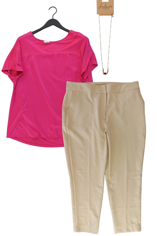 Second Hand Outfit Größe XL mit Gerry Weber Kurzarmbluse in Gr. 46 und Halskette