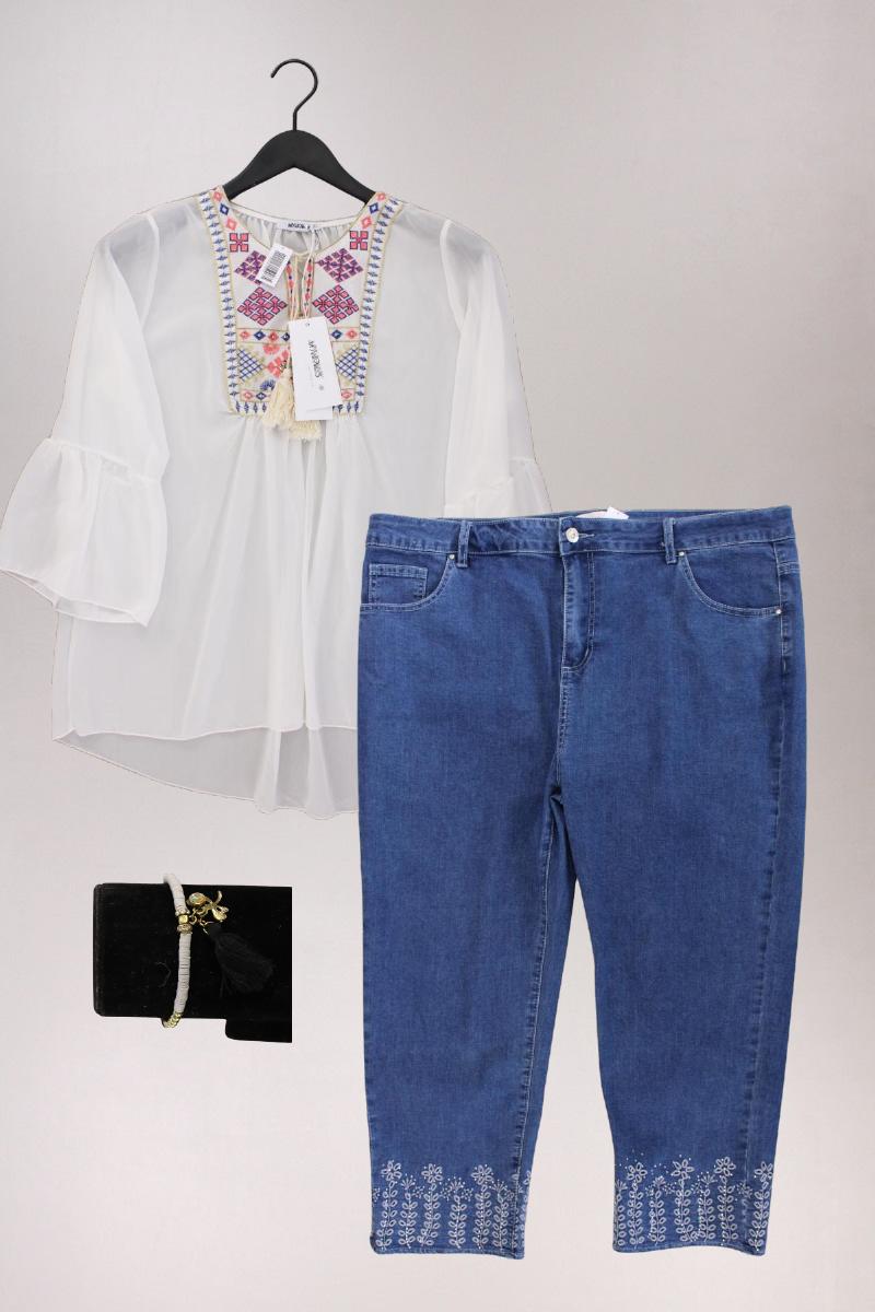 Second Hand Outfit Größe XXL mit Classic Bluse in Gr. XXL, 7/8 Jeans in Gr. 48