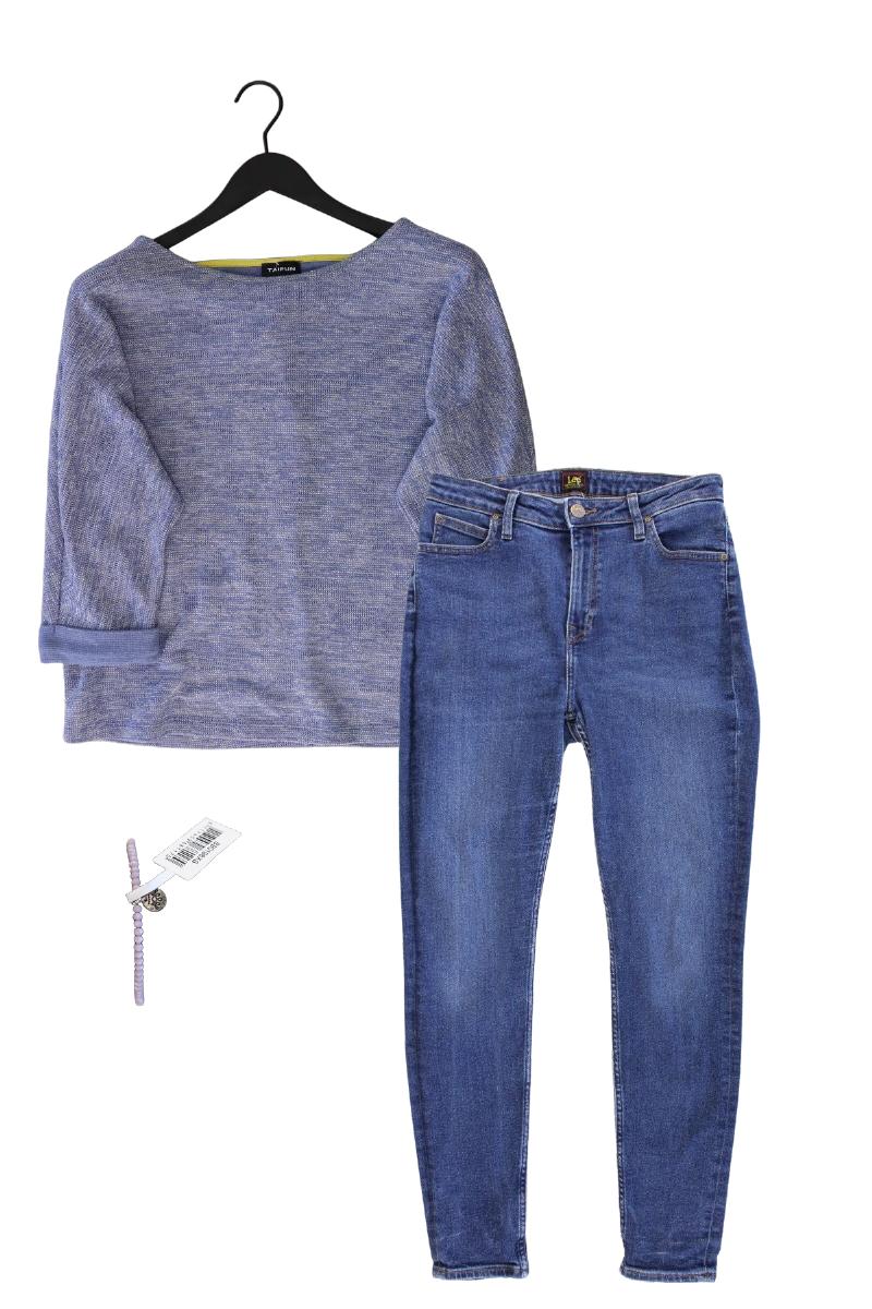 Second Hand Outfit Größe L mit Taifun Feinstrickpullover in Gr. L und Armband