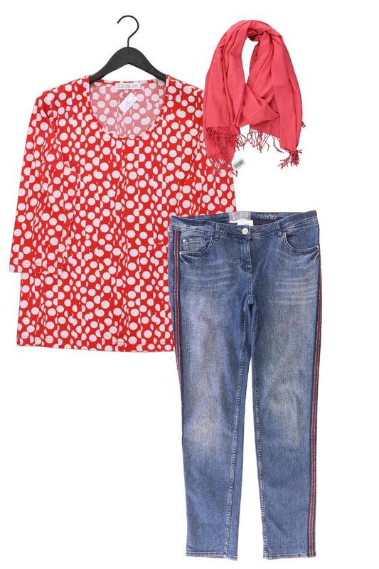 Second Hand Outfit Größe L mit Couture Line Printshirt in Gr. 42 und Schal