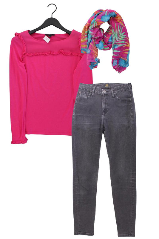 Second Hand Outfit Größe M mit comma, Longsleeve-Shirt in Gr. 38 und Tuch