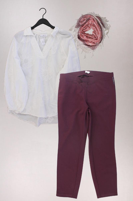 Second Hand Outfit Größe XL mit Cassis & Paprika Langarmbluse in Gr. 46 und Tuch