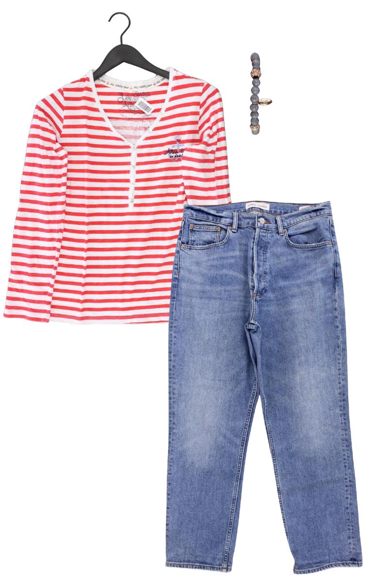 Second Hand Outfit Größe XL mit Ringelshirt in Gr. XL und Armband