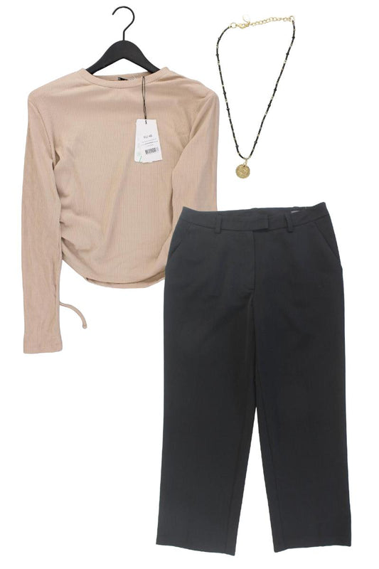 Second Hand Outfit Größe XL mit NA-KD Longsleeve-Shirt in Gr. 46 und Halskette
