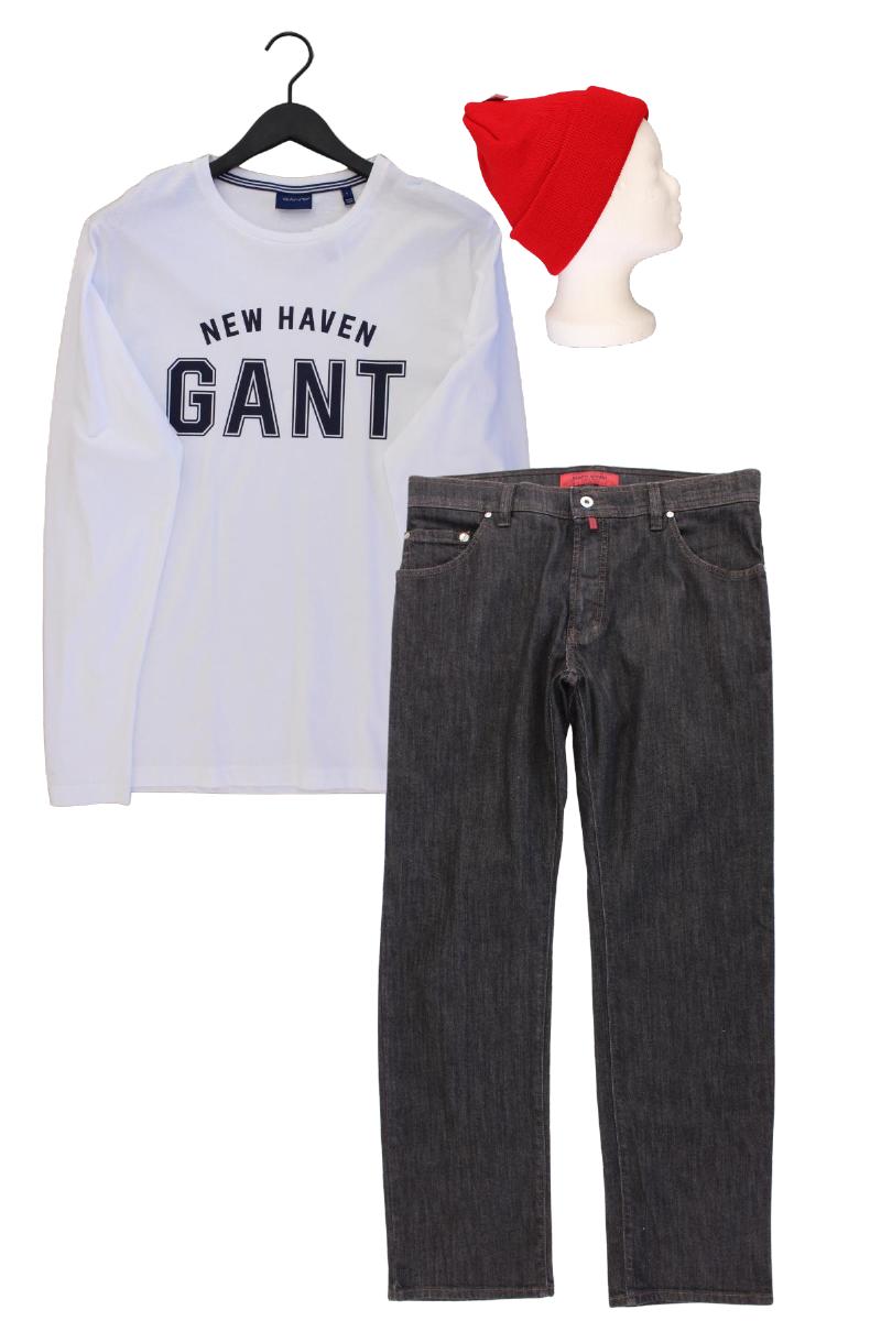 Second Hand Outfit Größe L mit Gant Longsleeve-Shirt in Gr. L und Accessoire