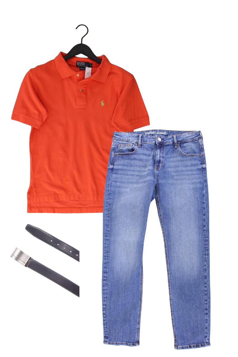 Second Hand Outfit Größe S mit Polo Ralph Lauren Poloshirt in Gr. S und Gürtel