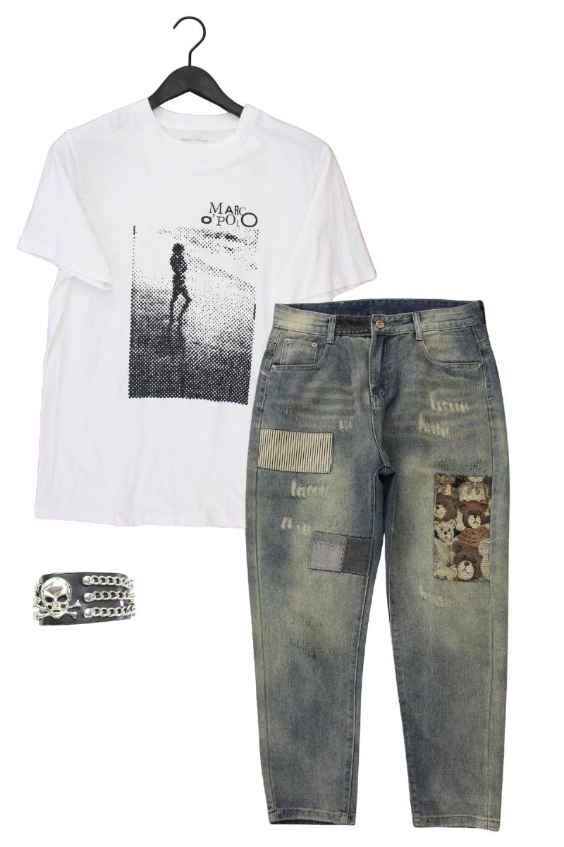 Second Hand Outfit Größe M mit Marc O'Polo Printshirt in Gr. M und Armband