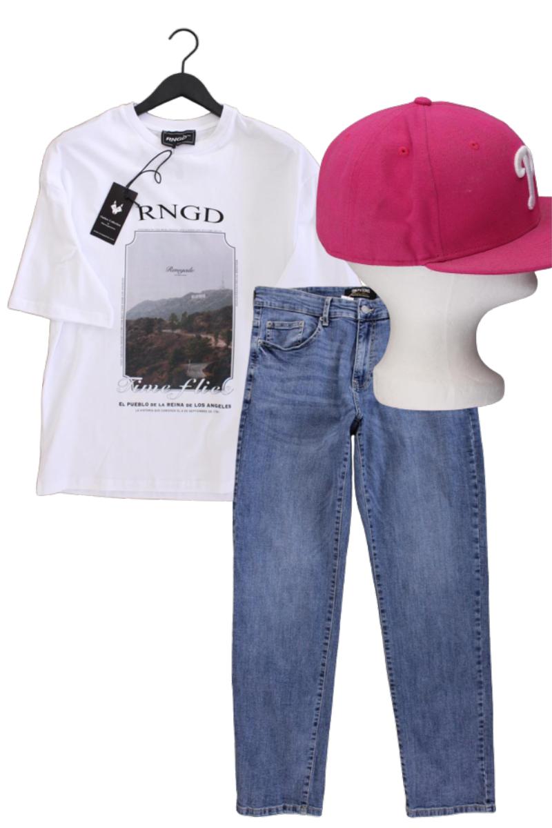 Second Hand Outfit Größe M mit Printshirt in Gr. M und Accessoire