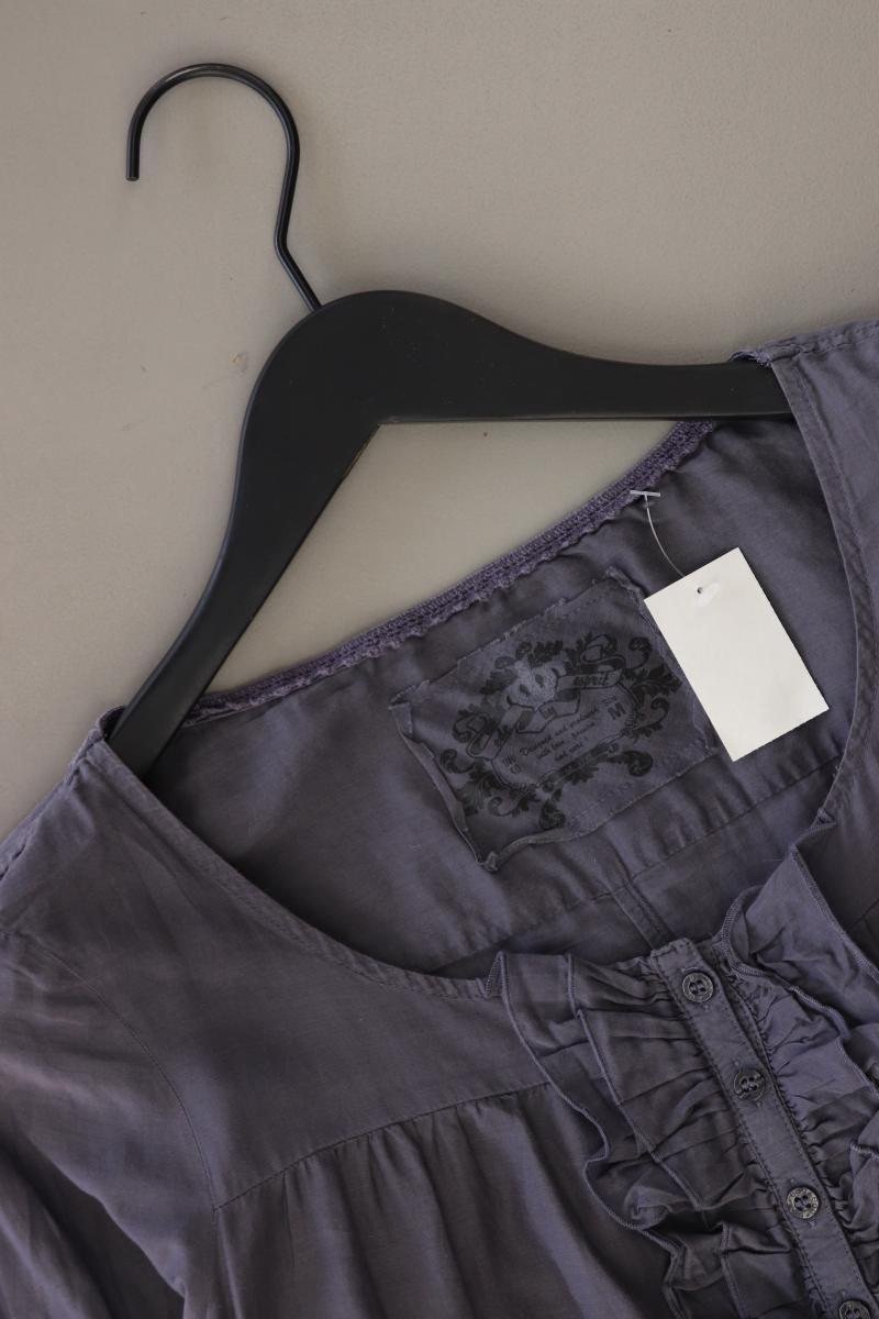 edc by Esprit Bluse mit Seide Gr. M mit Gürtel Langarm grau aus Baumwolle