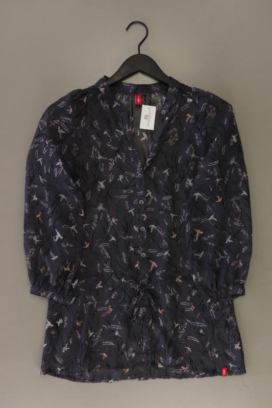 edc by Esprit Bluse mit Vogelmuster Gr. S mit Tierdruck Langarm grau