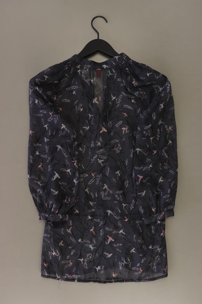 edc by Esprit Bluse mit Vogelmuster Gr. S mit Tierdruck Langarm grau