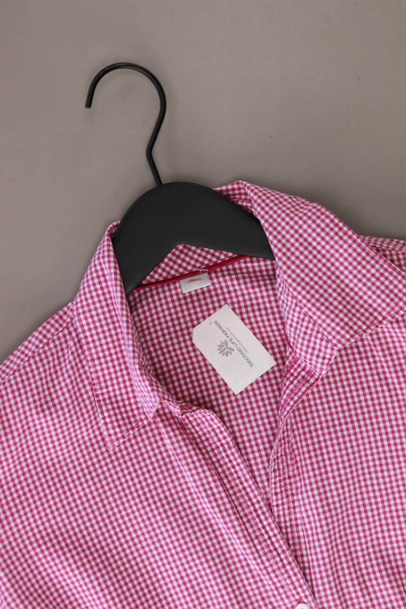 s.Oliver Karobluse Gr. 34 kariert Kurzarm lila aus Baumwolle