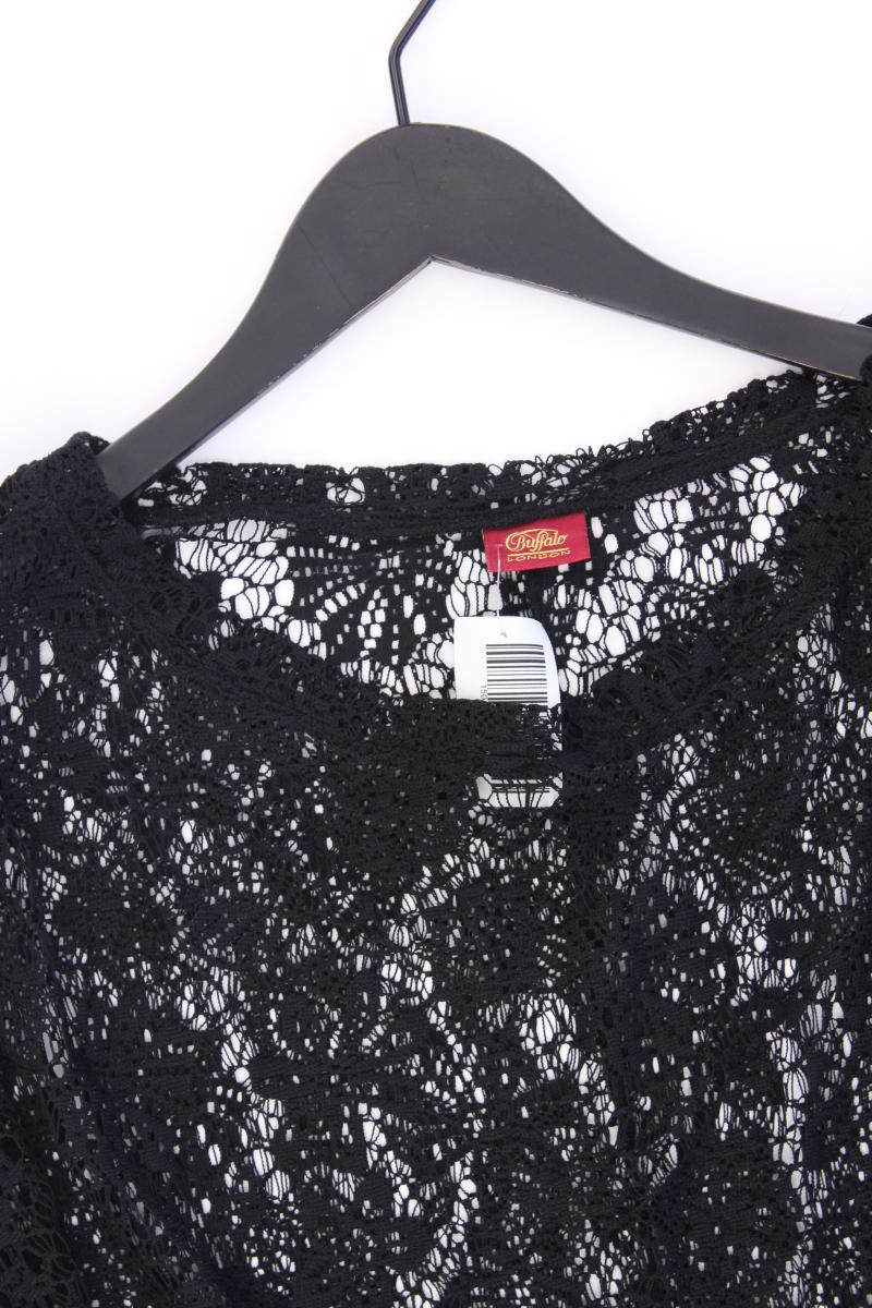Buffalo Häkelshirt Gr. 36/38 neuwertig Kurzarm schwarz aus Polyester
