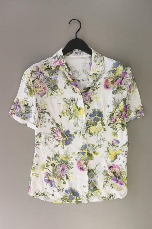 Taifun Kurzarmbluse Gr. 38 mit Blumenmuster Vintage mehrfarbig aus Viskose