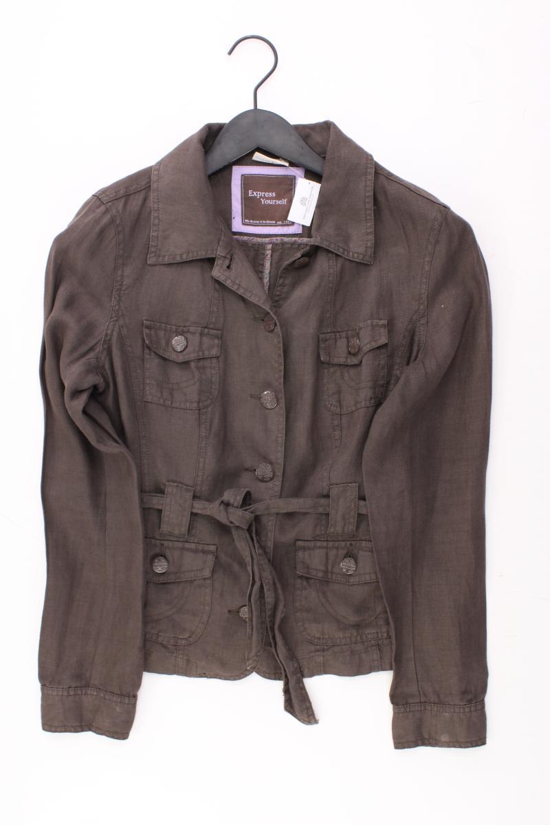 Street One Regular Jacke Gr. 36 mit Gürtel braun aus Leinen