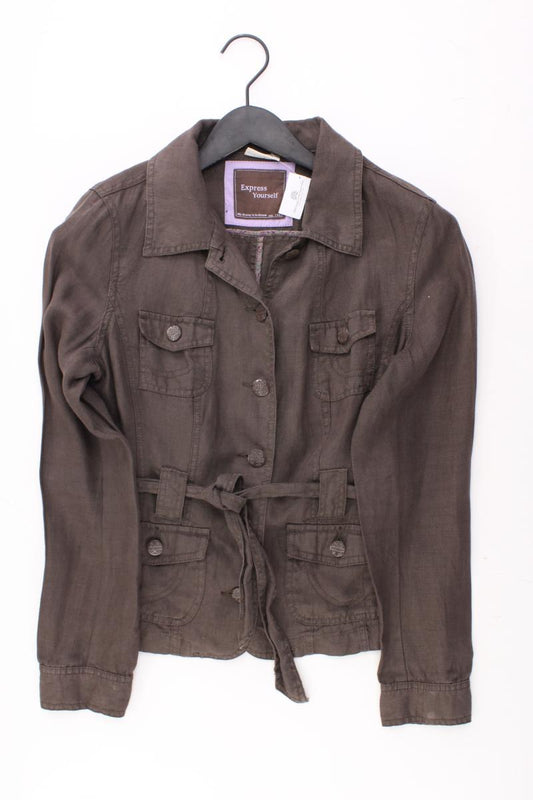 Street One Regular Jacke Gr. 36 mit Gürtel braun aus Leinen