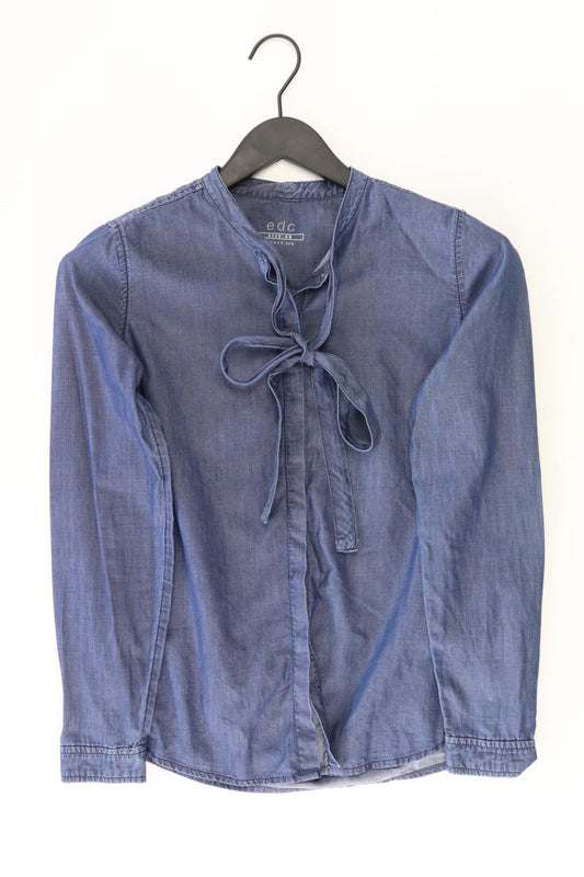 edc by Esprit Jeansbluse Gr. XS Langarm blau aus Baumwolle