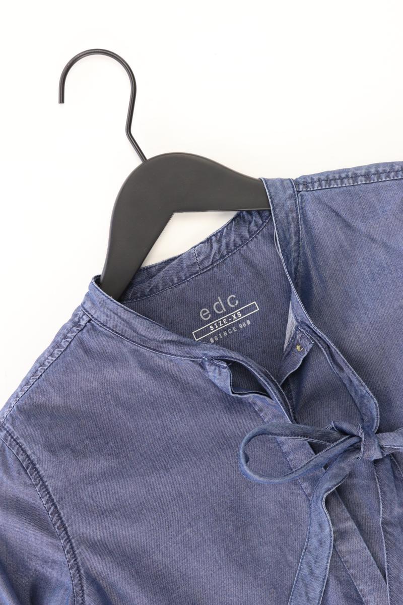 edc by Esprit Jeansbluse Gr. XS Langarm blau aus Baumwolle