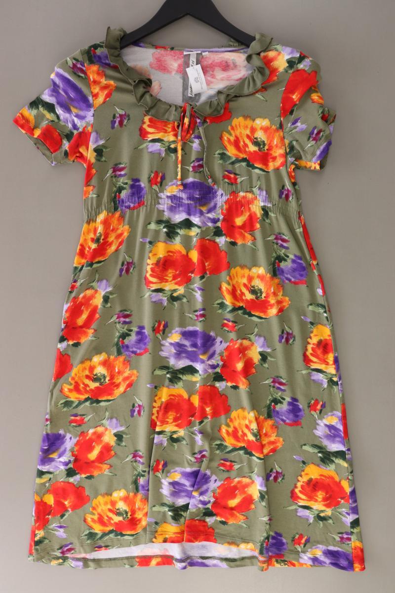 Wissmach Jerseykleid Gr. 36 mit Blumenmuster Kurzarm mehrfarbig aus Viskose