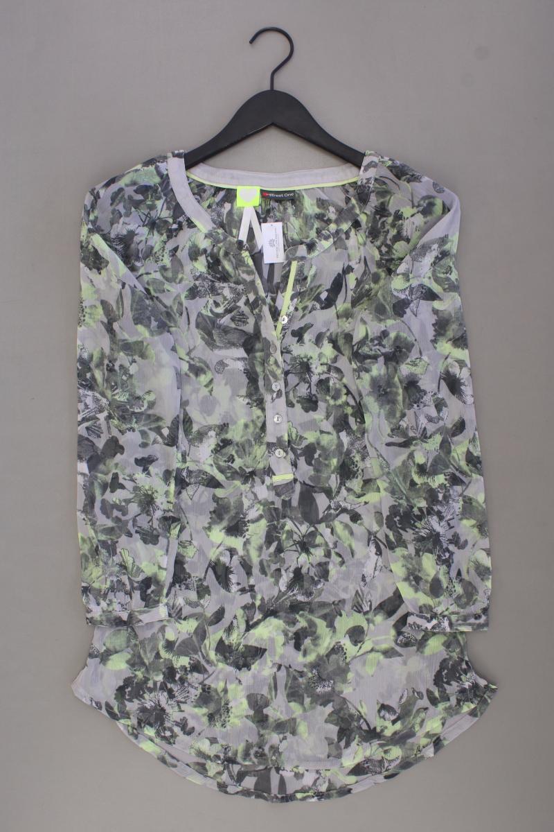 Street One Langarmbluse Gr. 36 mit Blumenmuster grau aus Polyester