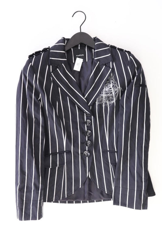 Taifun Slim Blazer Gr. 38 gestreift blau aus Baumwolle