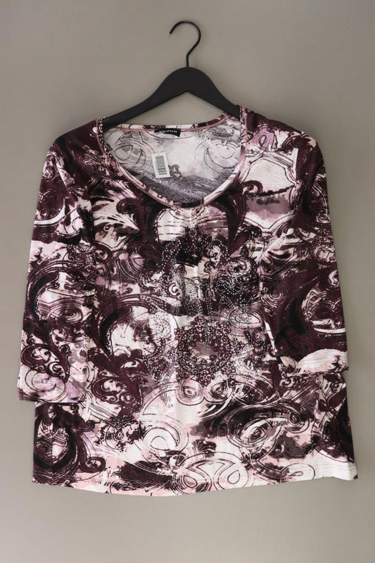 Taifun Printshirt Gr. 46 mit Paisleymuster 3/4 Ärmel lila aus Polyester