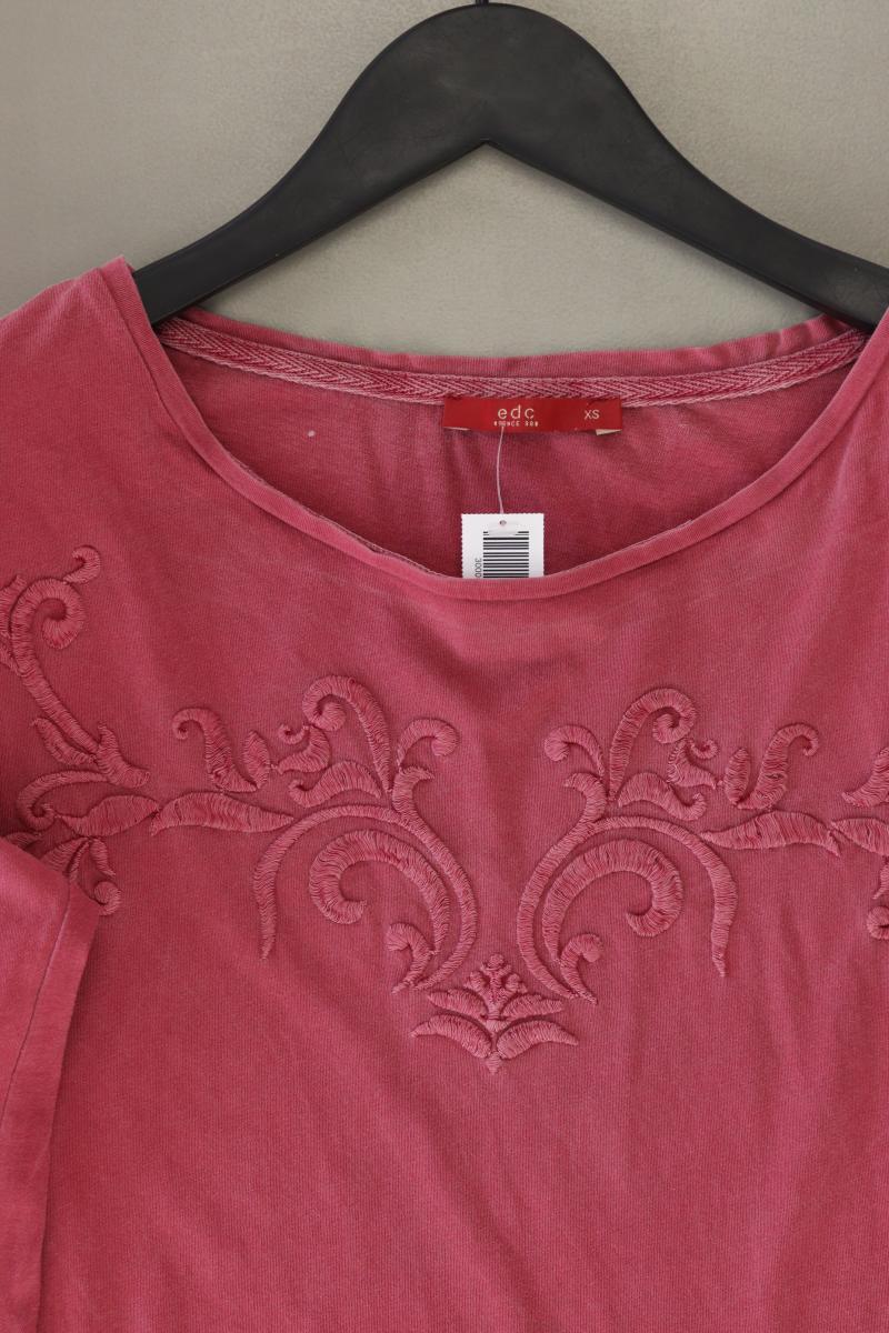 edc by Esprit Slim Shirt Gr. XS 3/4 Ärmel rosa aus Baumwolle