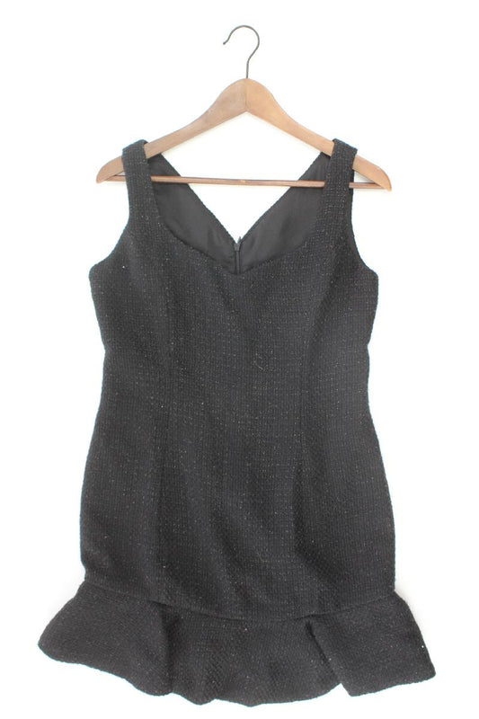Abendkleid Gr. L Träger mit Glitzer schwarz