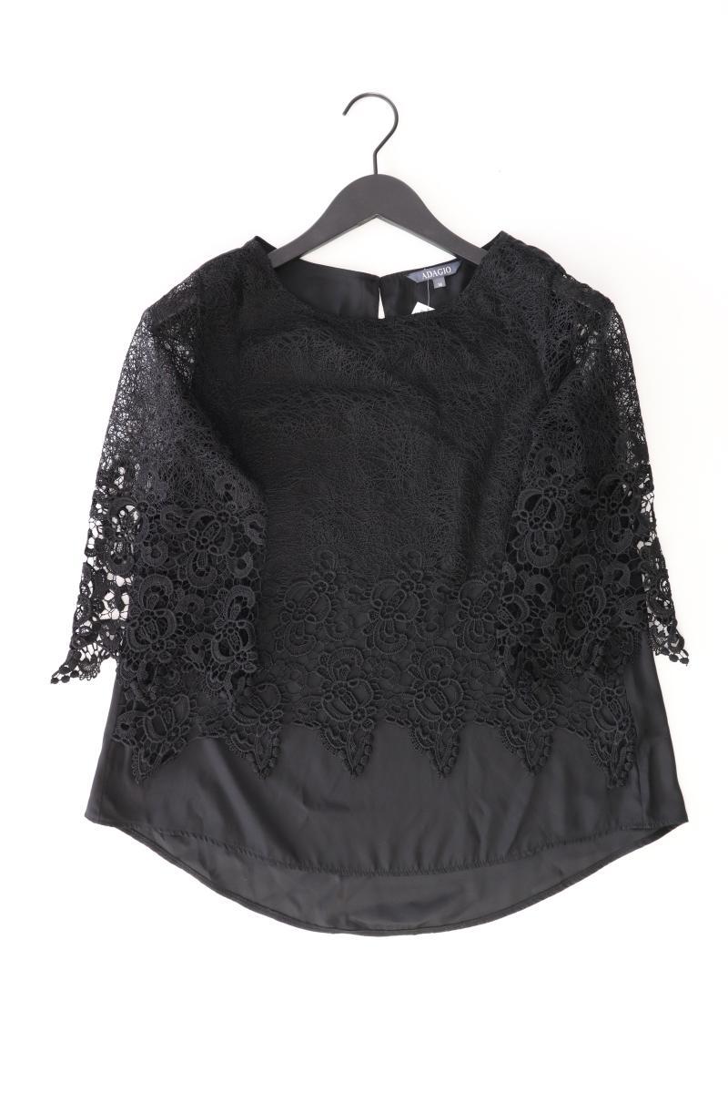 Adagio Spitzenbluse Gr. 36 3/4 Ärmel schwarz aus Polyester