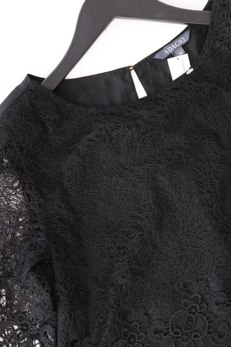 Adagio Spitzenbluse Gr. 36 3/4 Ärmel schwarz aus Polyester