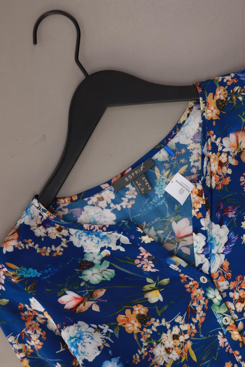 Esprit Langarmbluse Gr. 34 mit Blumenmuster blau aus Polyester
