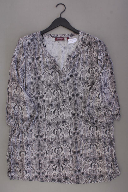 Comfort Bluse Gr. 54 mit Tierdruck 3/4 Ärmel grau aus Viskose