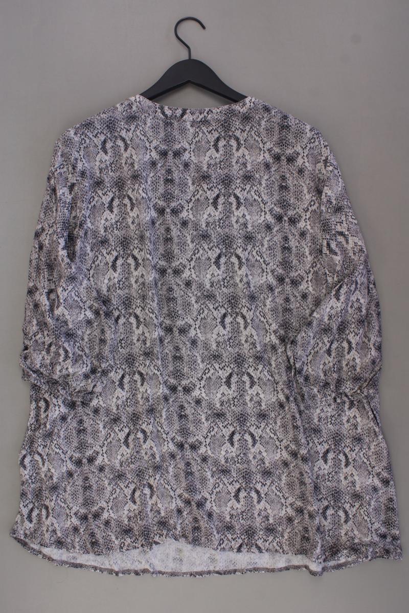 Comfort Bluse Gr. 54 mit Tierdruck 3/4 Ärmel grau aus Viskose