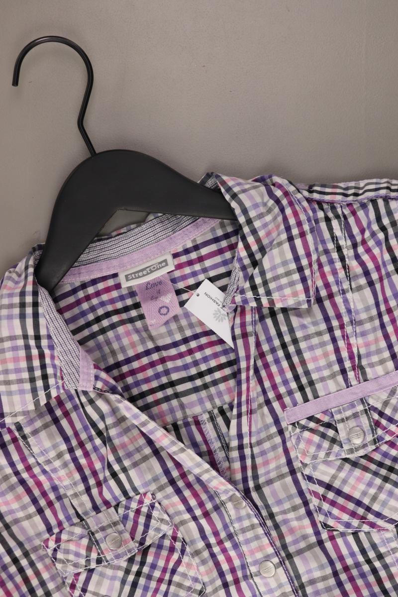 Street One Karobluse Gr. 38 kariert Kurzarm lila