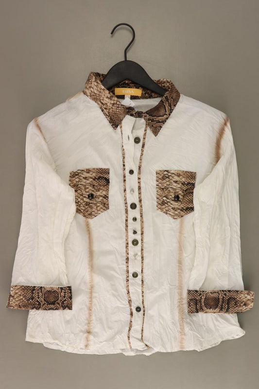 Biba Regular Bluse Gr. 40 3/4 Ärmel weiß aus Baumwolle