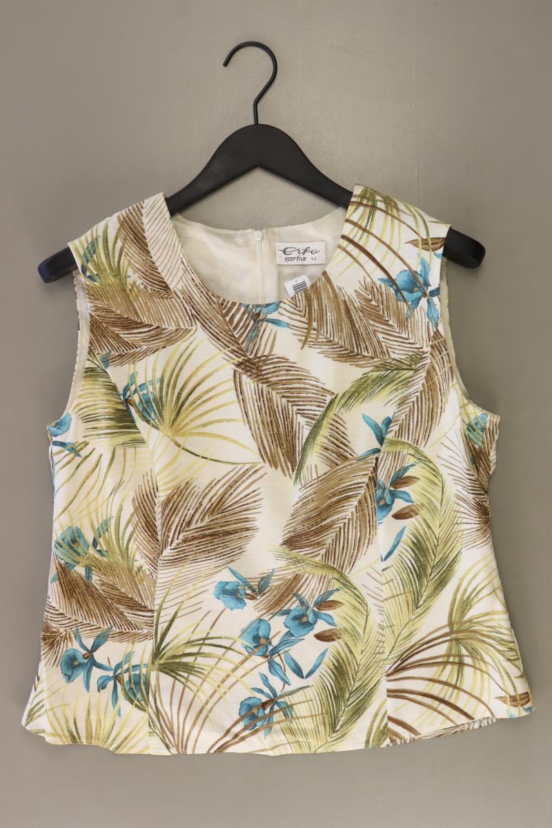 ERFO Ärmellose Bluse Gr. 42 mit Blumenmuster mehrfarbig aus Viskose