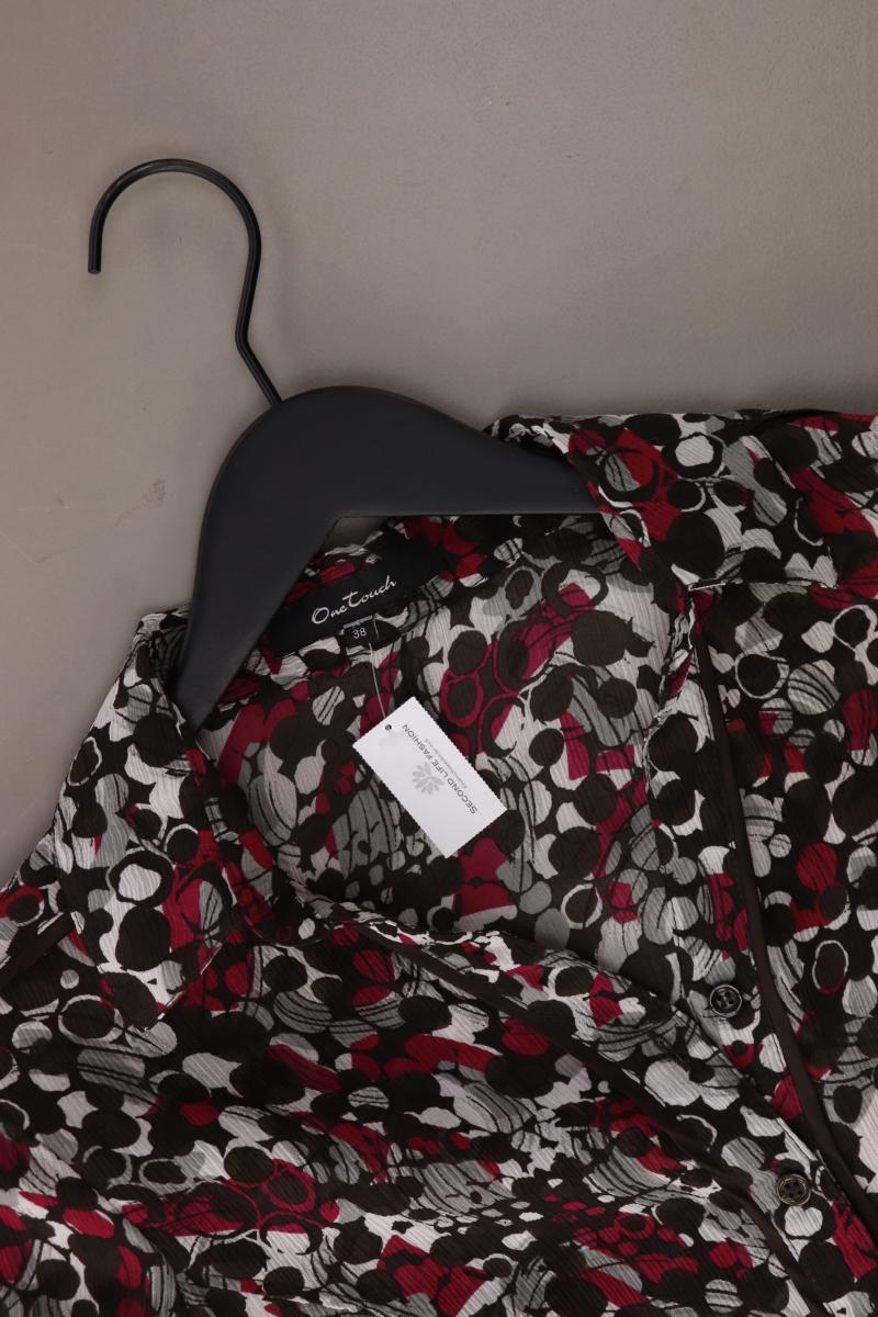 one touch Langarmbluse Gr. 38 geometrisches Muster neuwertig lila aus Polyester